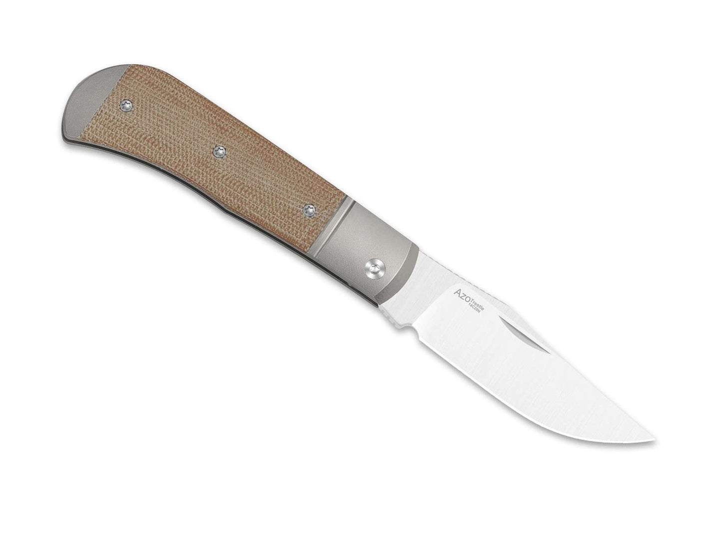 Kizer Trestle 14C28N Ti Natural Micarta