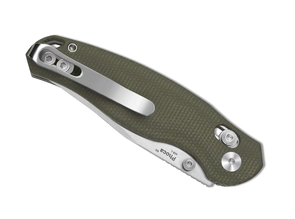 Kizer Phoca CC AEB-L Green Micarta