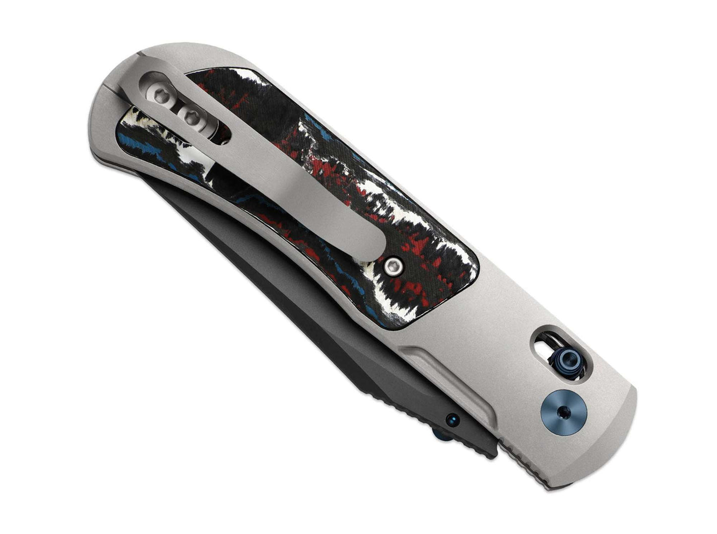 Kizer Tycho S45VN Ti Blue & Red Fat Carbon DLC