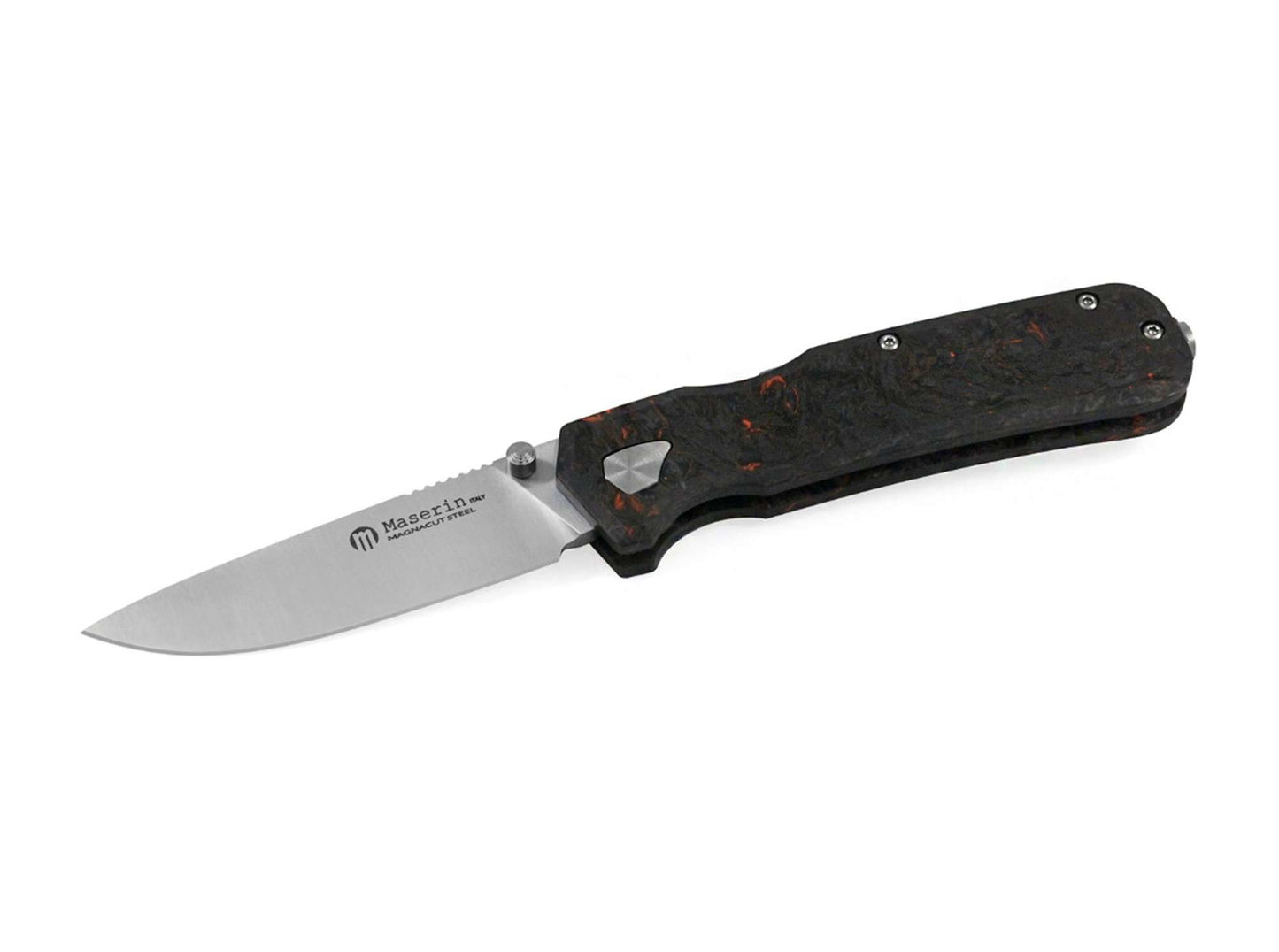 Maserin Pulse Droppoint Fatcarbon Dark Matter Black & Orange