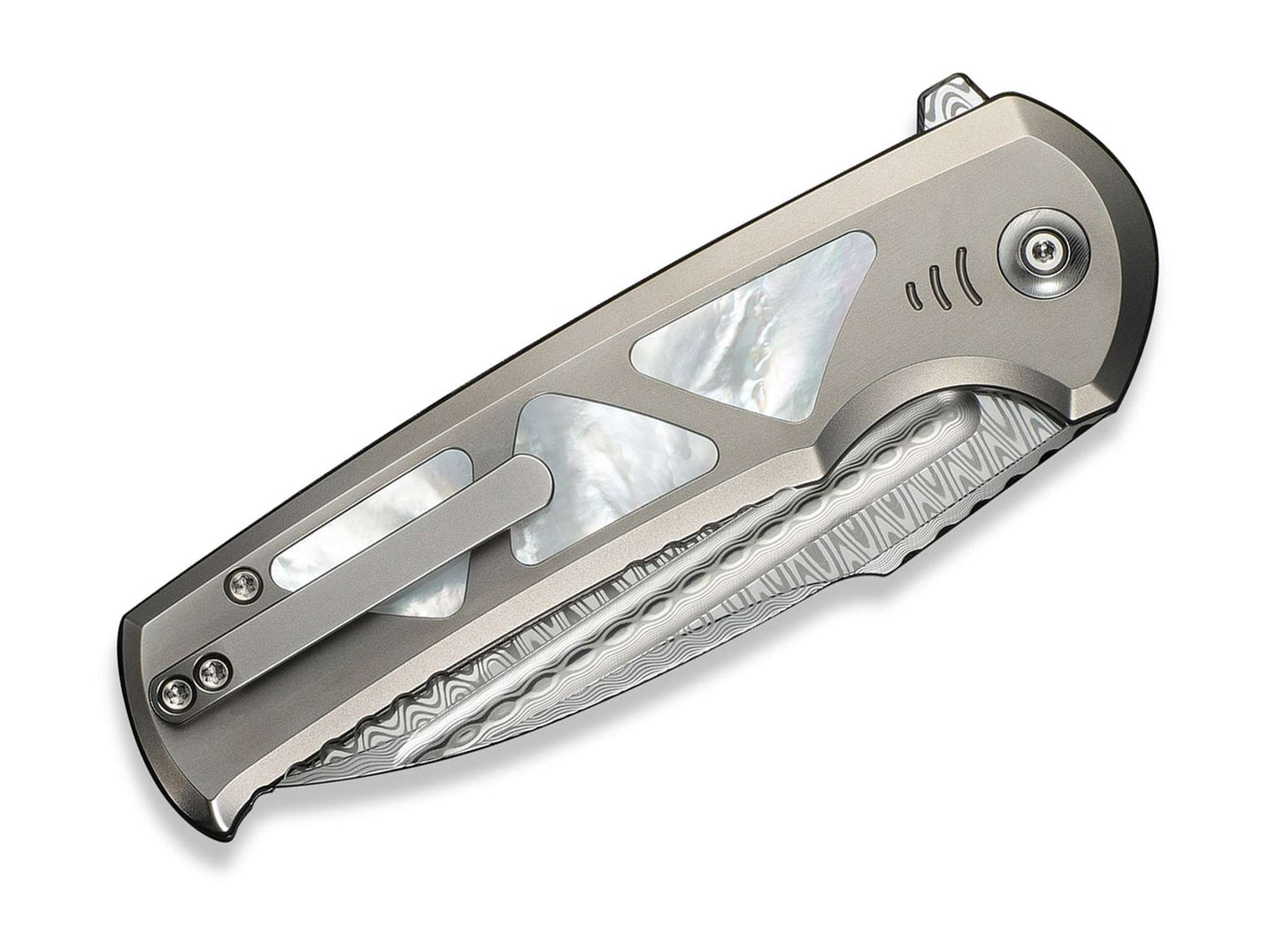 WE Knife Sylox Damascus Gray Ti MOP