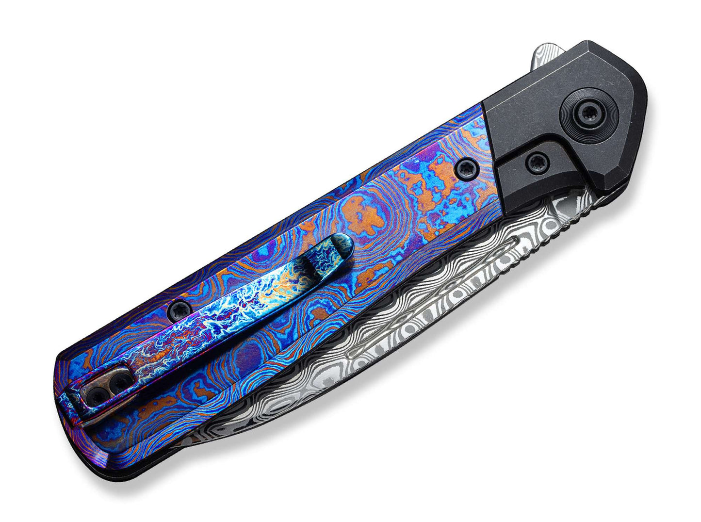WE Knife Soothsayer Damascus Purple Timascus
