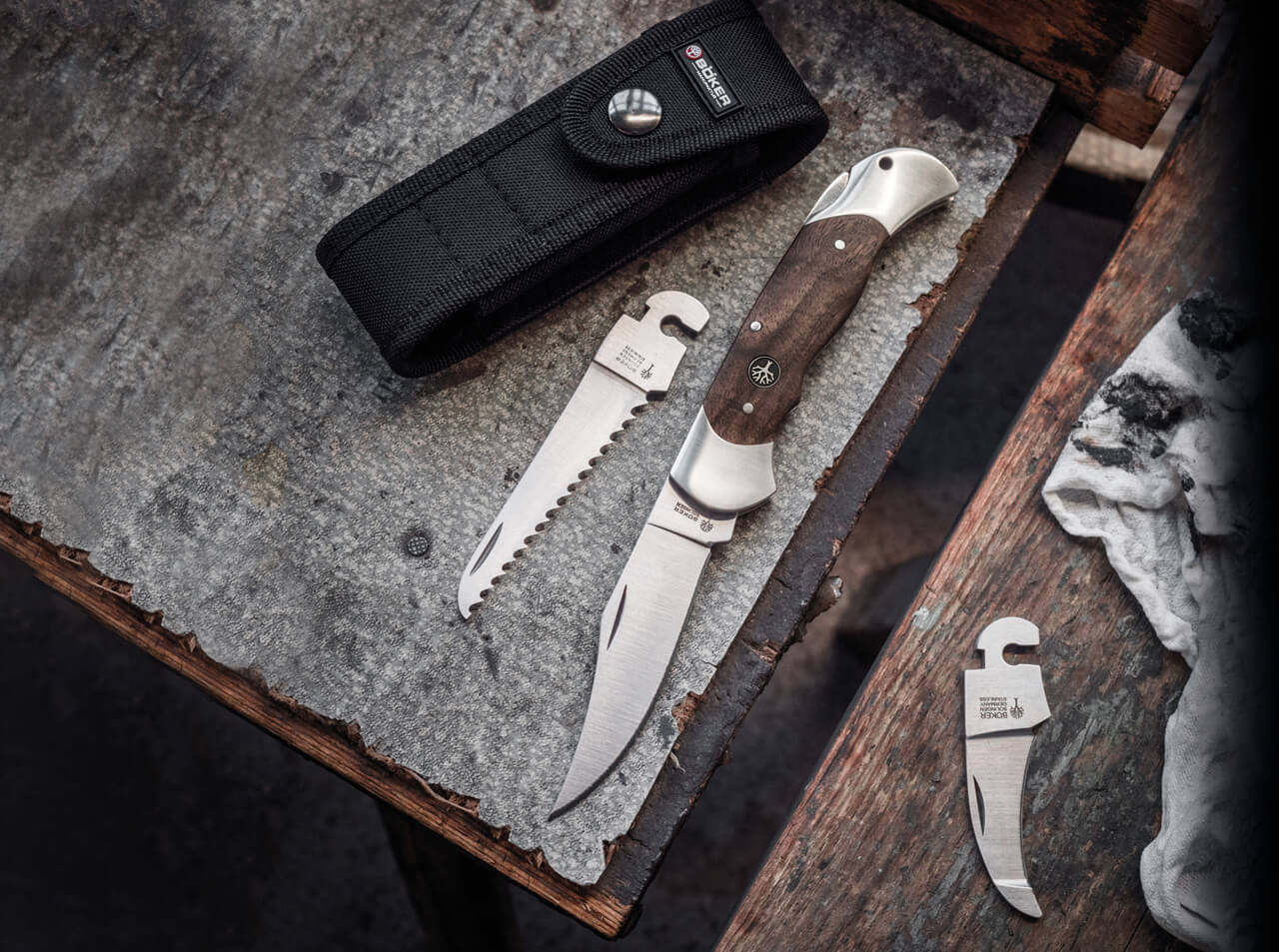 Böker Manufaktur Solingen Optima Walnuss Set II