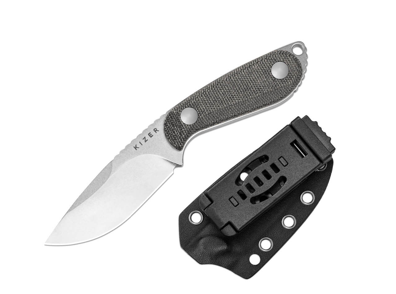 Kizer Buddy 14C28N Black Micarta