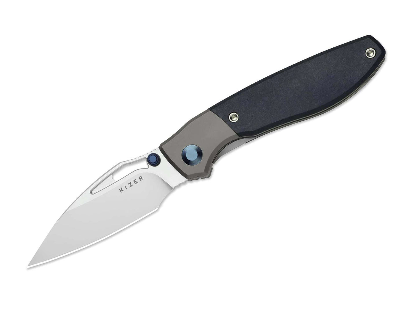 Kizer Shrike S45VN Ti Blue  Richlite