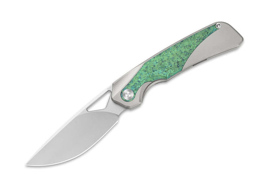 Kizer Topsail M390 Green Crystallized Ti