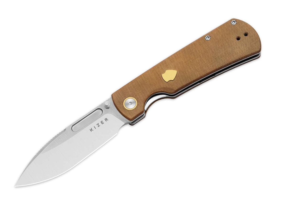 Kizer Retro Nitro-V Natural Micarta & Brass