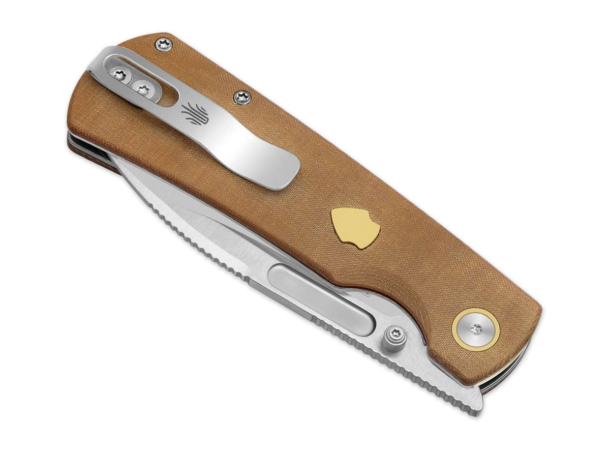 Kizer Retro Nitro-V Natural Micarta & Brass