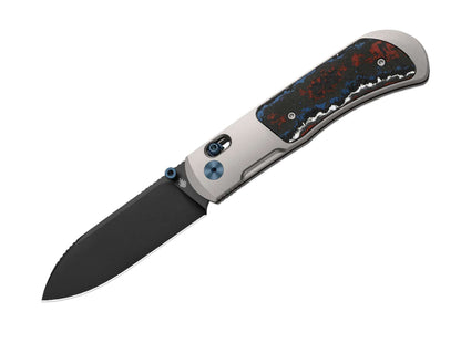 Kizer Tycho M390 Ti Blue & Red Fat Carbon DLC