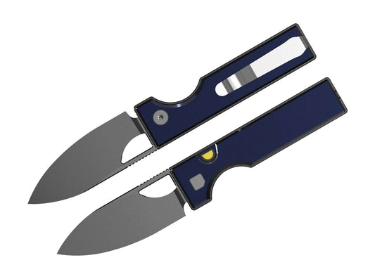 Kizer Little Ringbo AEB-L Blue Aluminum Grey Stonewash