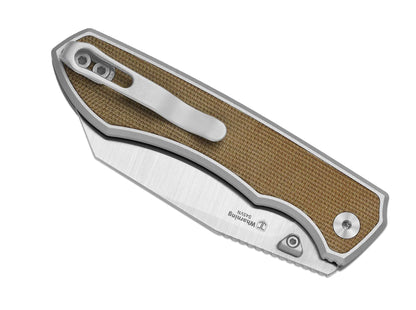 Kizer Wharning S45VN Brown Norplex Ultrex Micarta