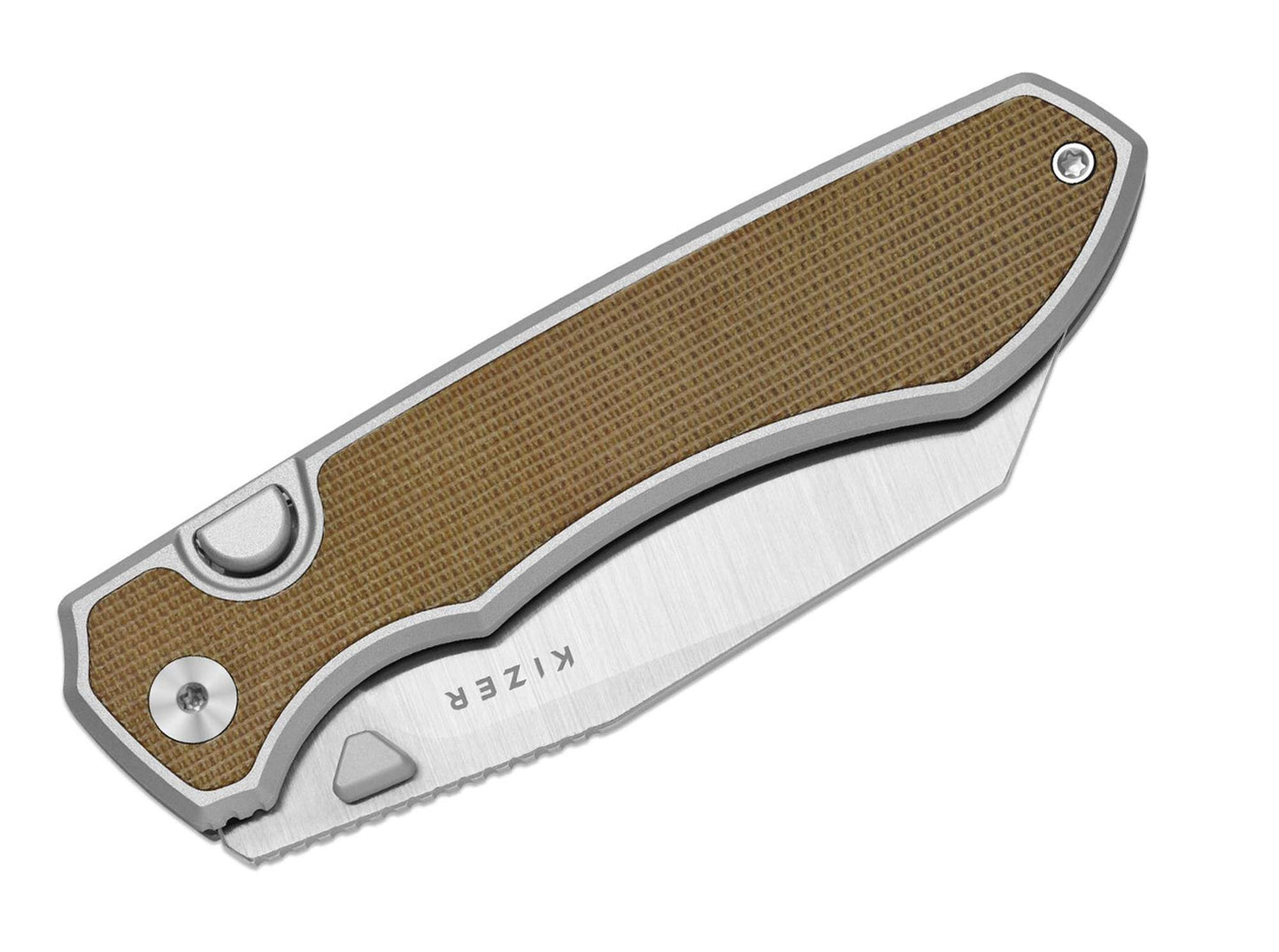 Kizer Wharning S45VN Brown Norplex Ultrex Micarta