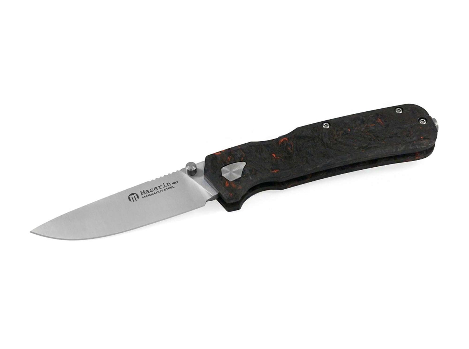 Maserin Pulse Droppoint Fatcarbon Dark Matter Black & Orange