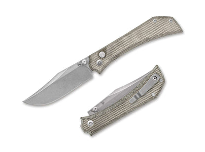 Mercury Amon Elmax Green Canvas Micarta