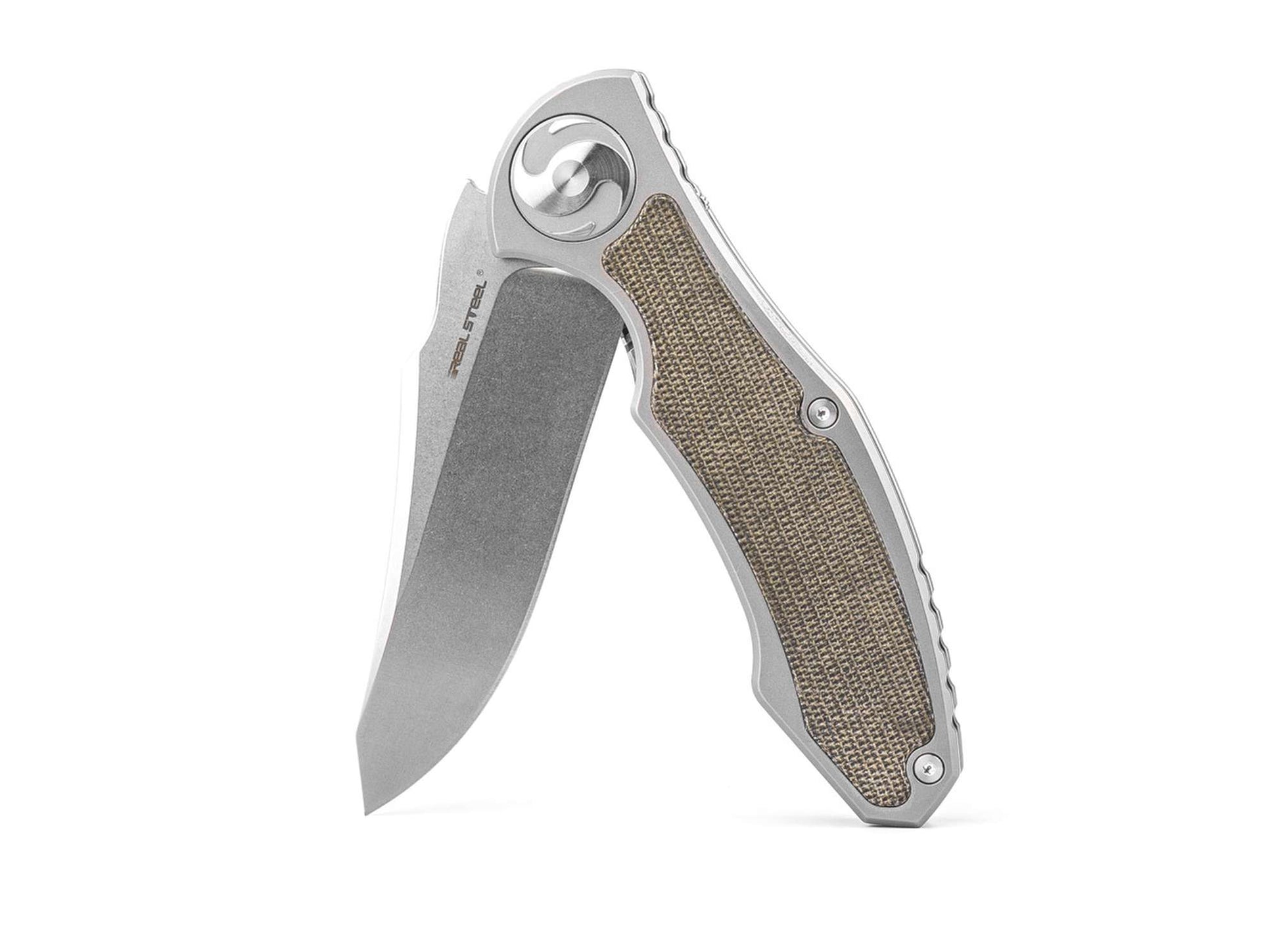 Real Steel Exorcist S35VN Ti Green Micarta One Scale