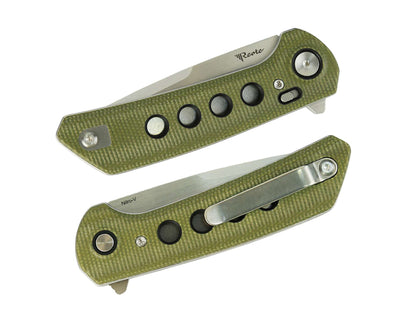 Reate PL-XF Micarta G10 Green Stonewashed