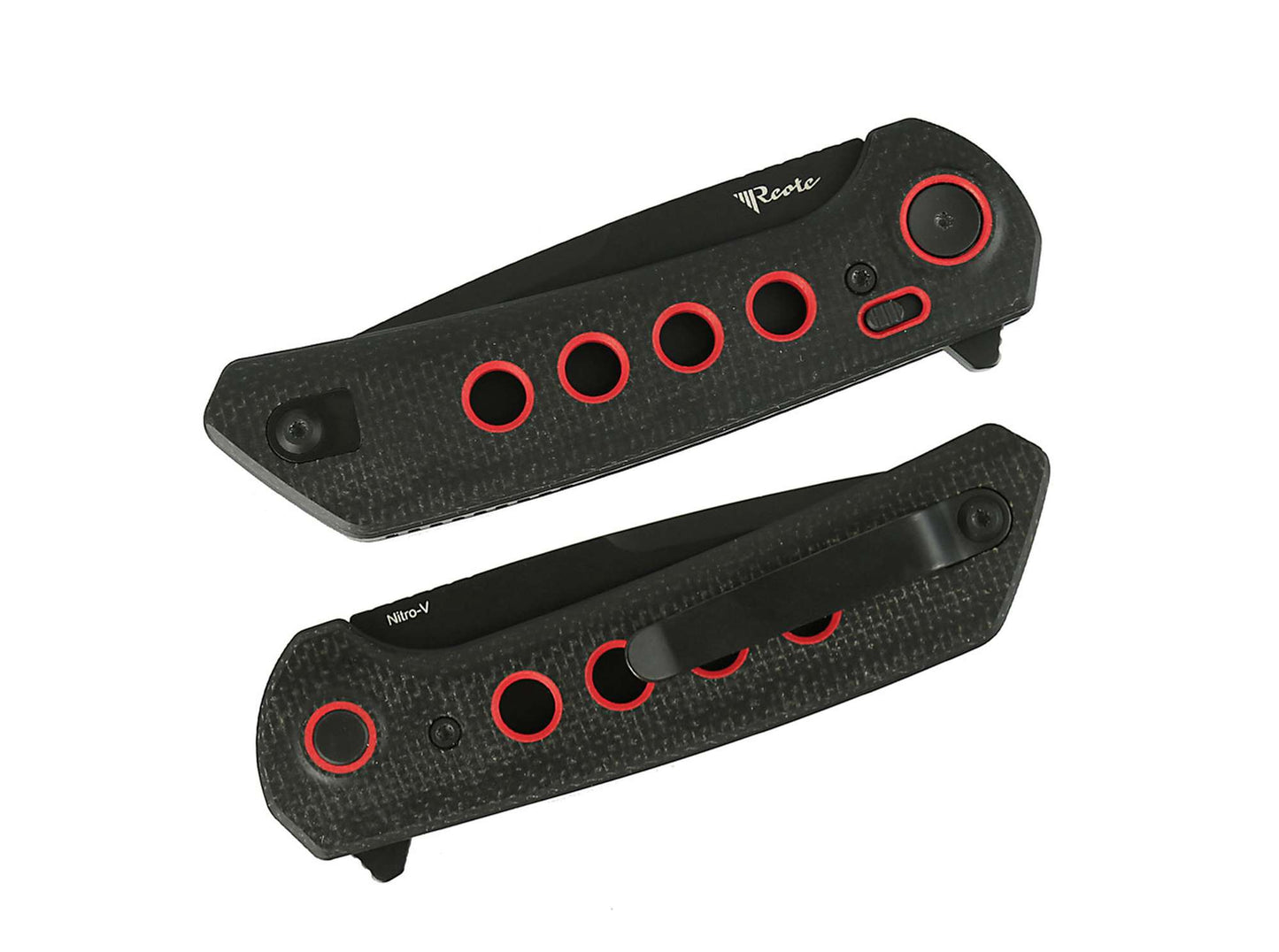 Reate PL-XF Micarta Black G10 Red PVD