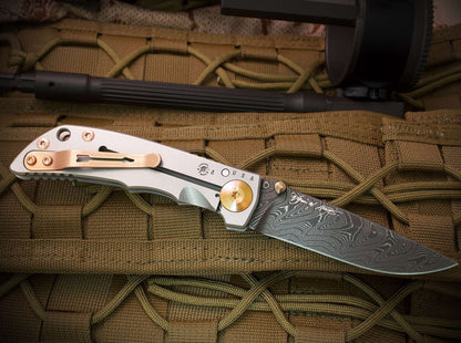 Spartan Blades Spartan-Harsey Folder 3.25 Chad Nichols Damascus Bronze