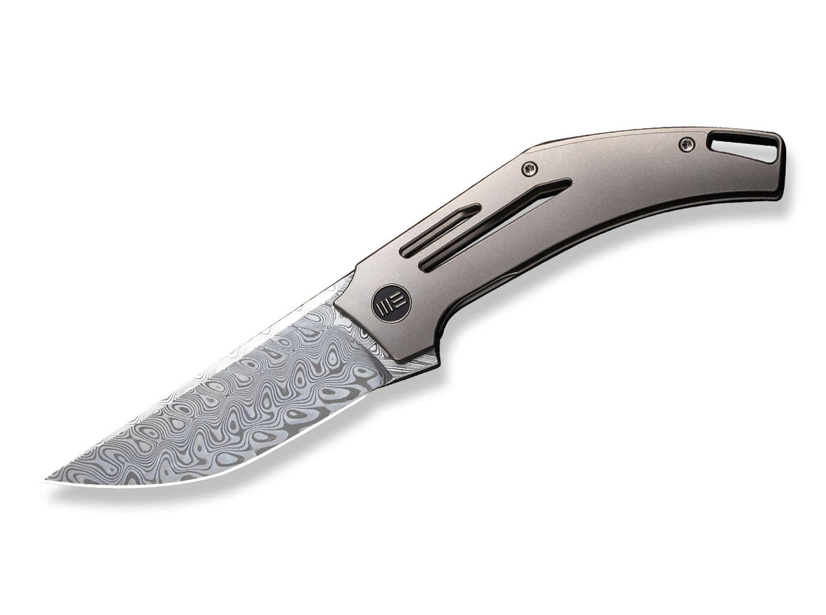 WE Knife Speedliner Titanium Grey Frame Lock Damascus