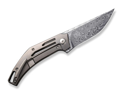 WE Knife Speedliner Titanium Grey Frame Lock Damascus