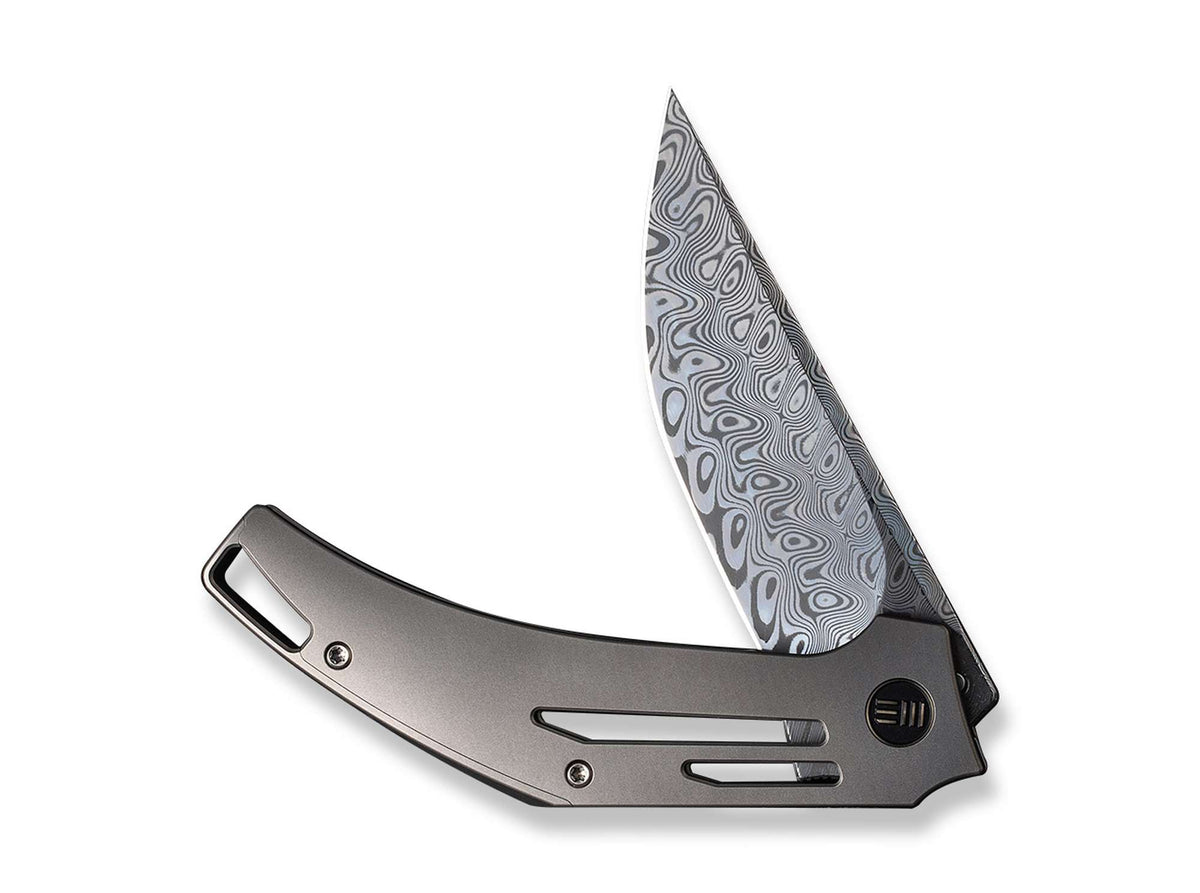 WE Knife Speedliner Titanium Grey Frame Lock Damascus