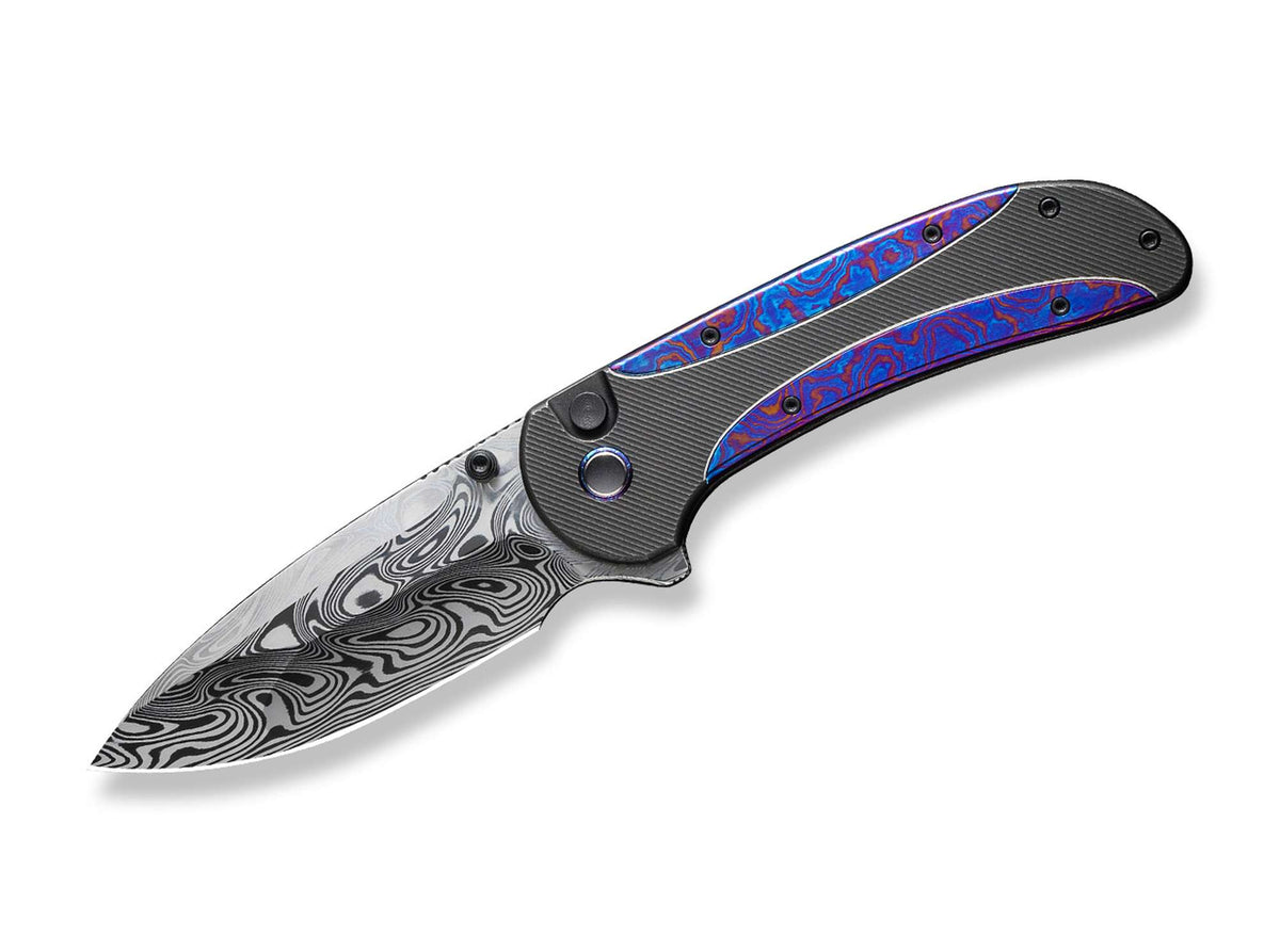 WE Knife Zizzit Titanium Black Timascus Damascus