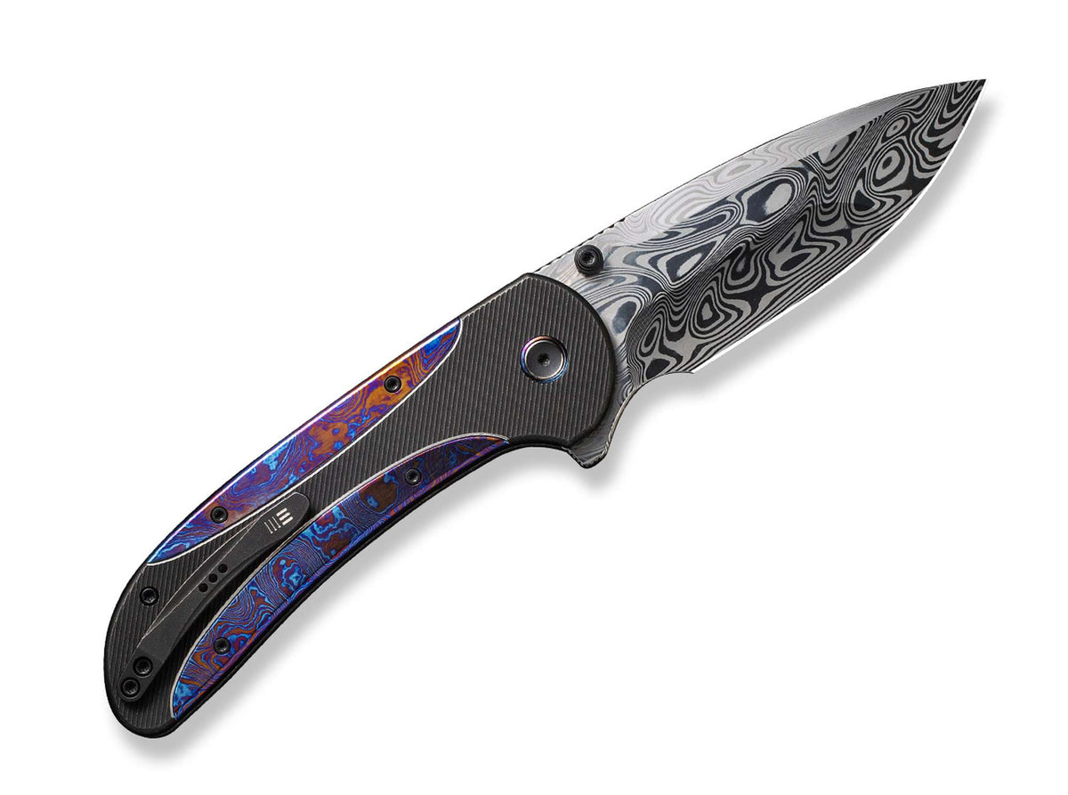 WE Knife Zizzit Titanium Black Timascus Damascus