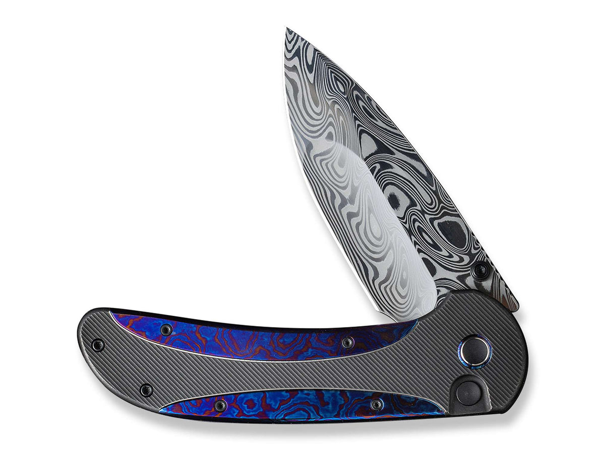 WE Knife Zizzit Titanium Black Timascus Damascus