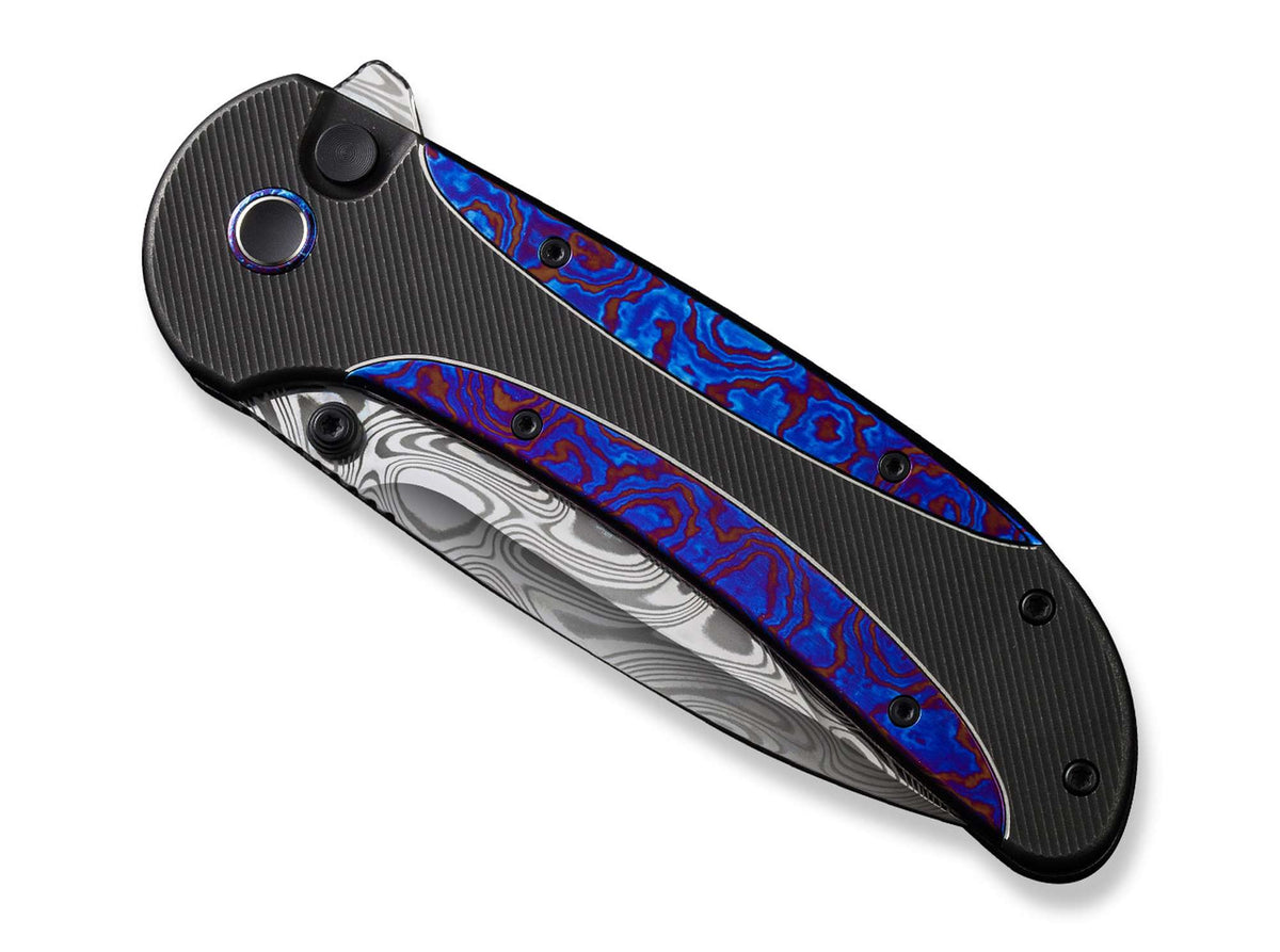 WE Knife Zizzit Titanium Black Timascus Damascus