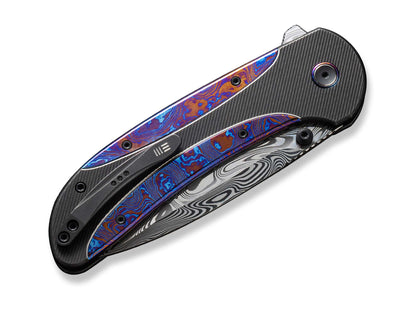 WE Knife Zizzit Titanium Black Timascus Damascus