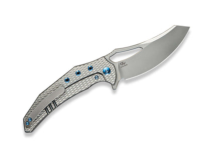 WE Knife Epaulette M390 Diamond Patterned Ti