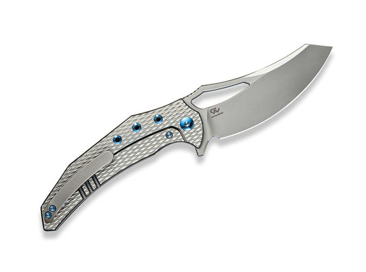 WE Knife Epaulette M390 Diamond Patterned Ti