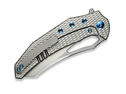 WE Knife Epaulette M390 Diamond Patterned Ti
