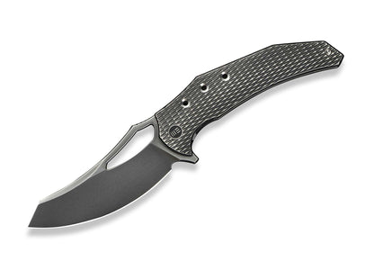 WE Knife Epaulette M390 Diamond Paterned Polished Gray