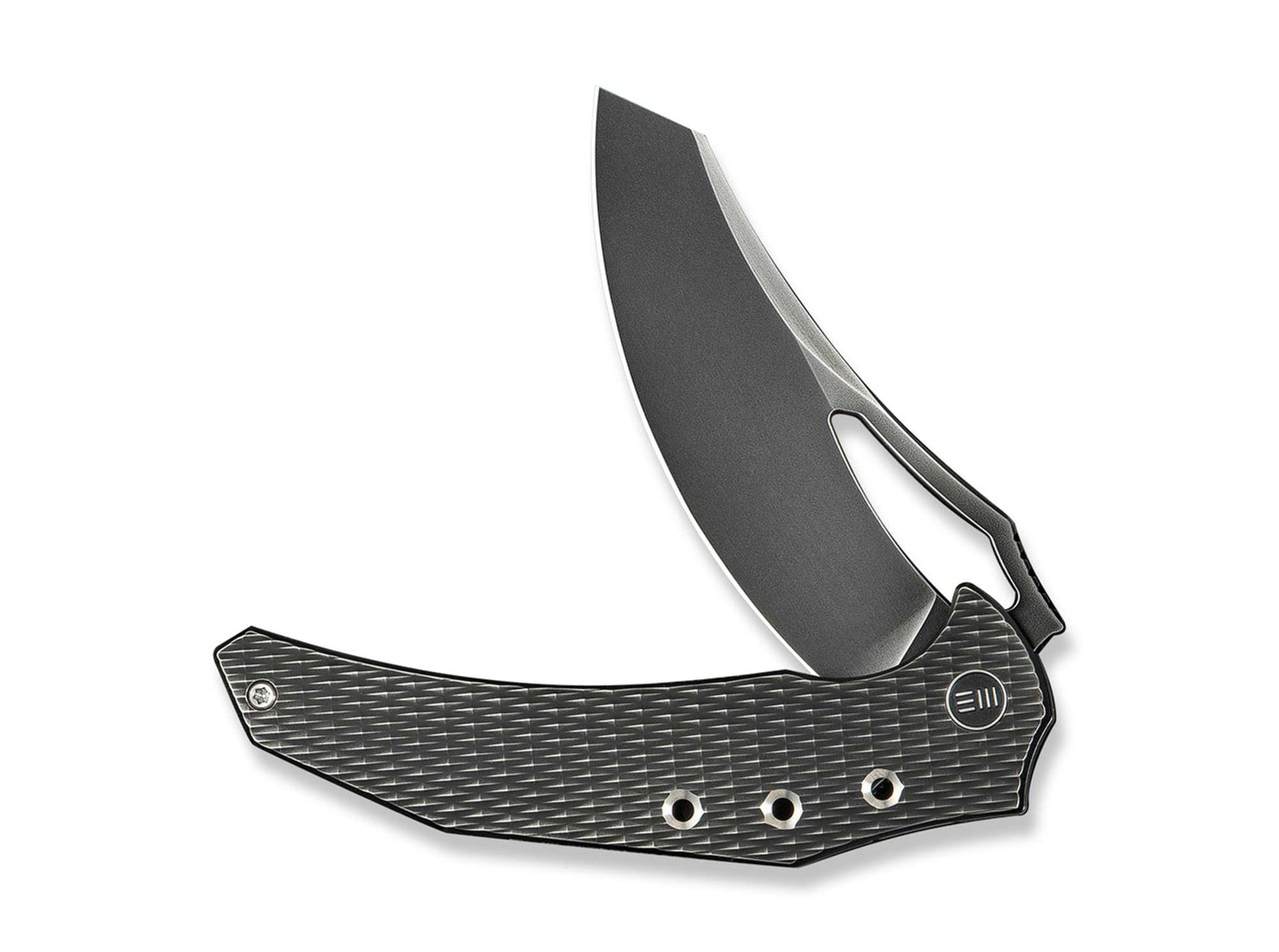 WE Knife Epaulette M390 Diamond Paterned Polished Gray