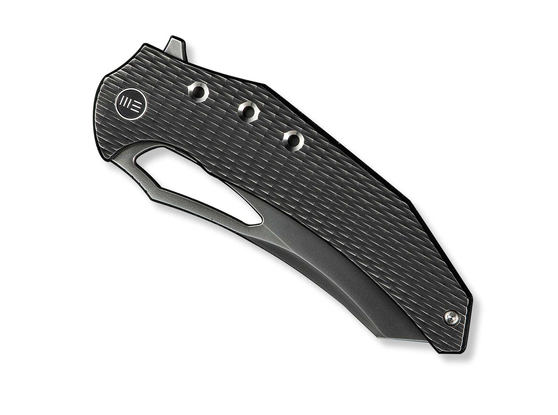 WE Knife Epaulette M390 Diamond Paterned Polished Gray