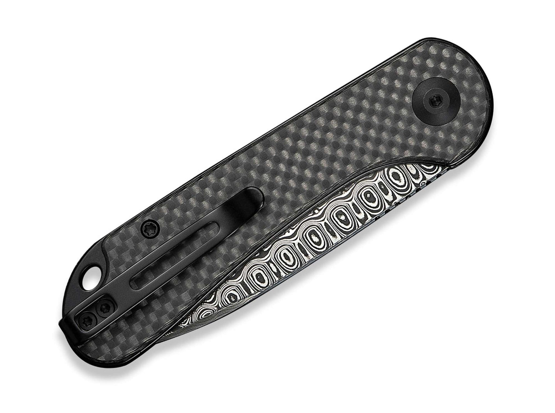 CIVIVI Elementum Slip Joint Damascus Twill CF
