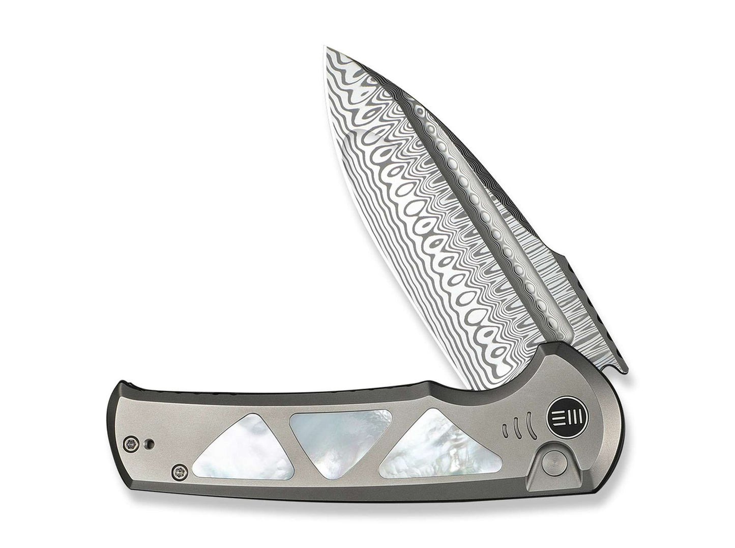 WE Knife Sylox Damascus Gray Ti MOP