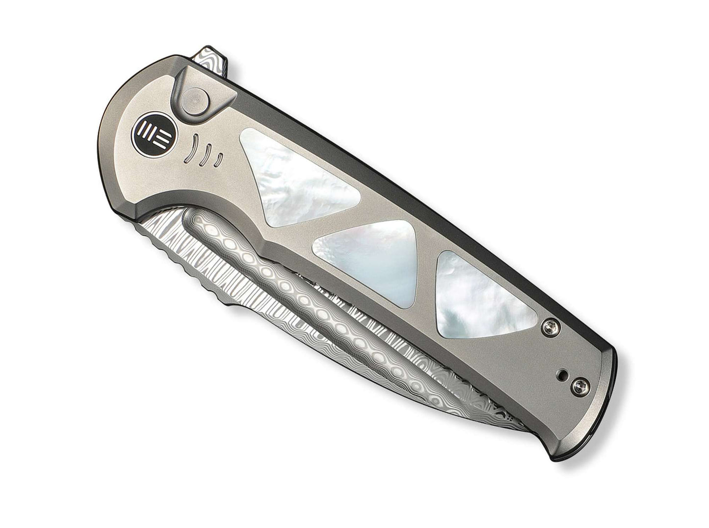 WE Knife Sylox Damascus Gray Ti MOP