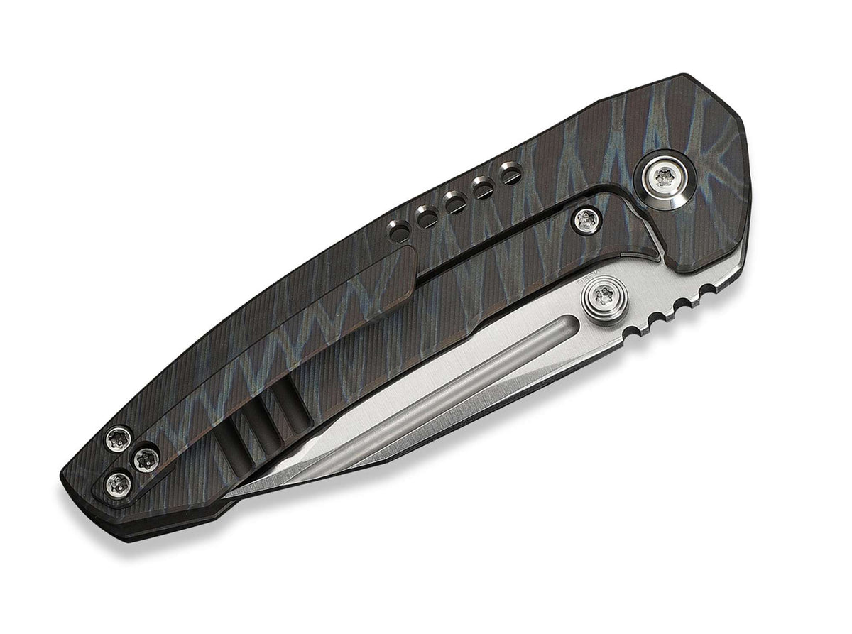 WE Knife Micro Trogon M390 Flamed Ti Tiger Stripe