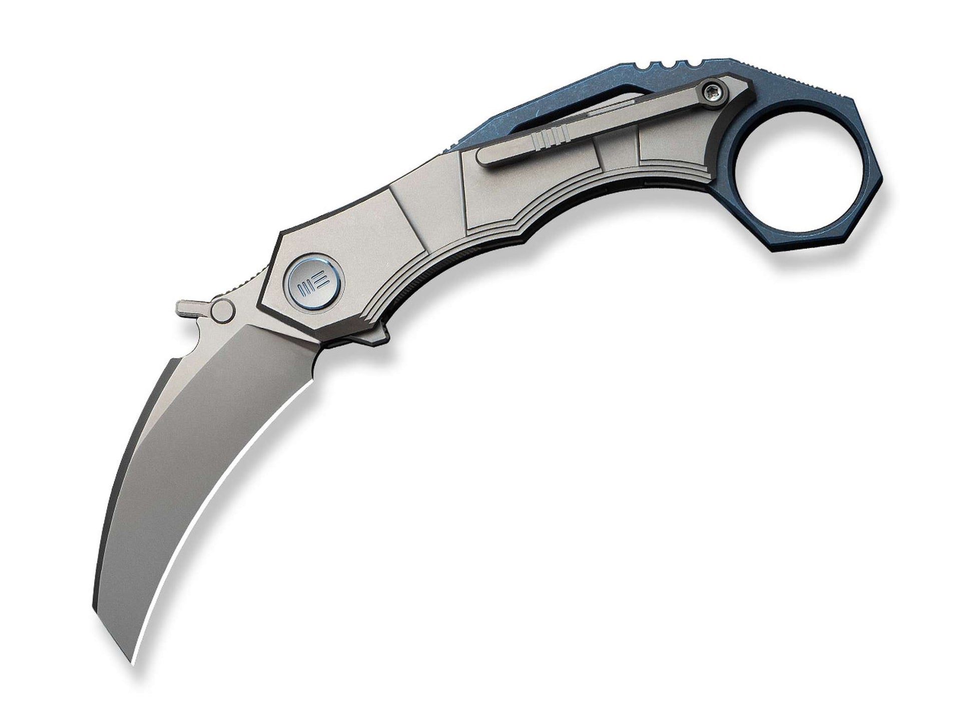 WE Knife Tayra M390 Grey & Blue Ti Stonewashed