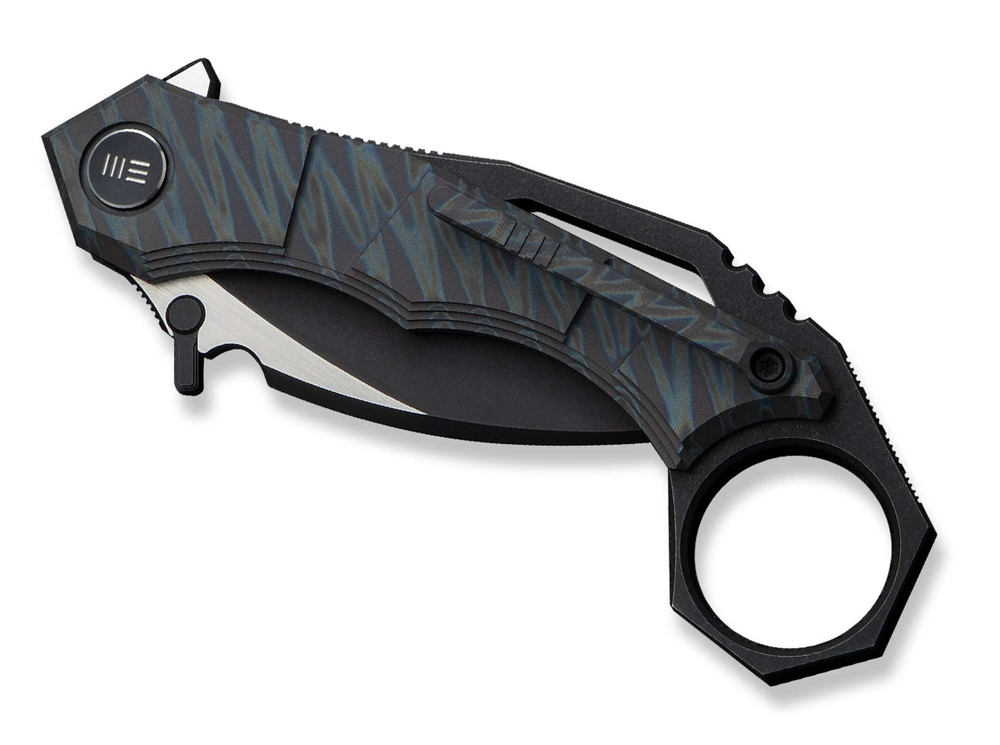 WE Knife Tayra M390 Tiger Stripe Ti Black Stonewashed