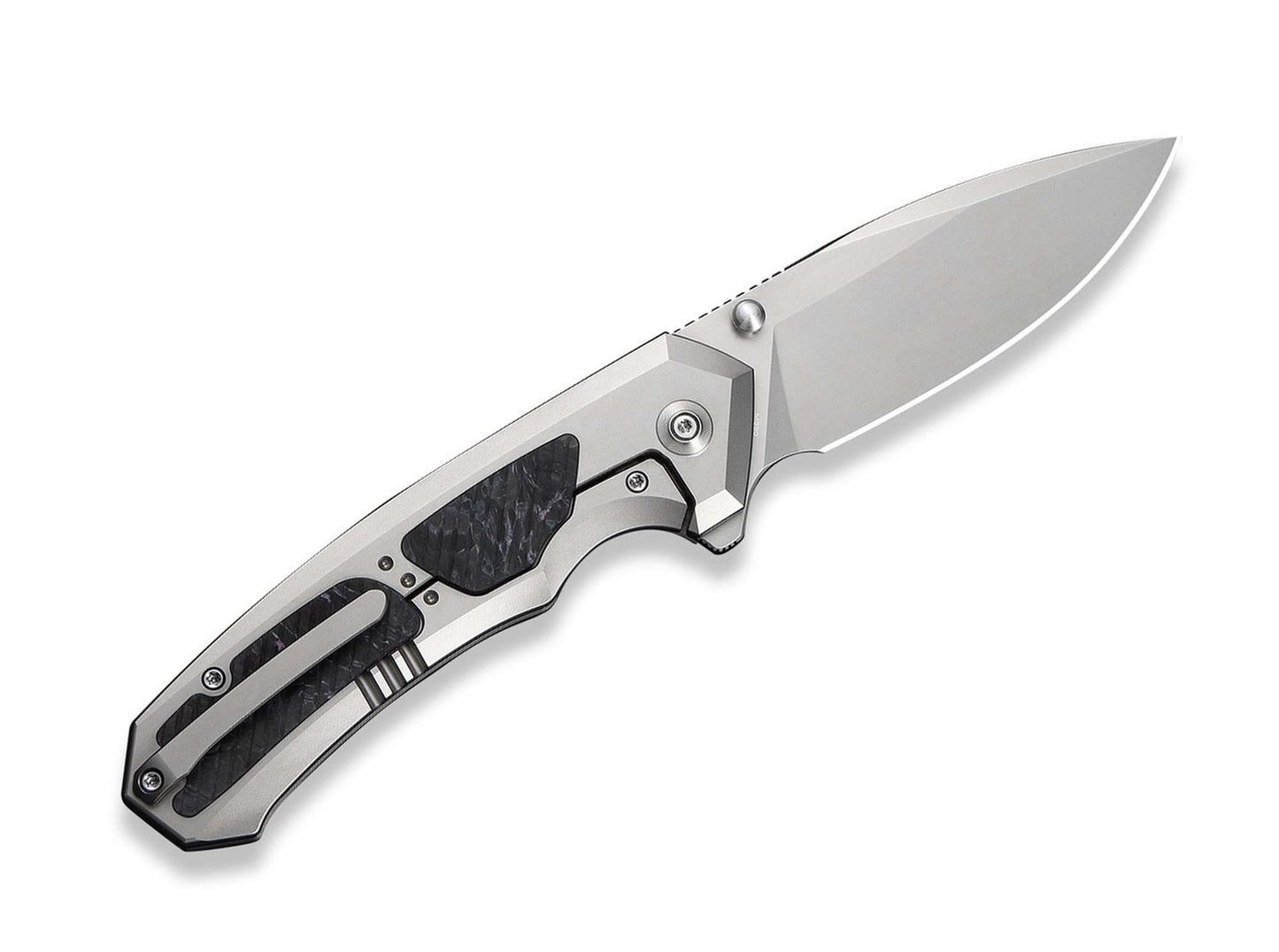 WE Knife Corwyn M390 Gray Ti Black & Pink CF