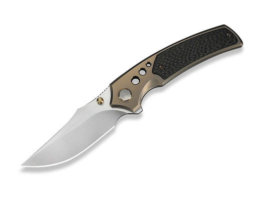 WE Knife Skynix M390 Champagne Ti Twill CF