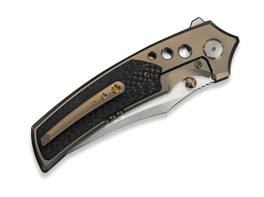 WE Knife Skynix M390 Champagne Ti Twill CF