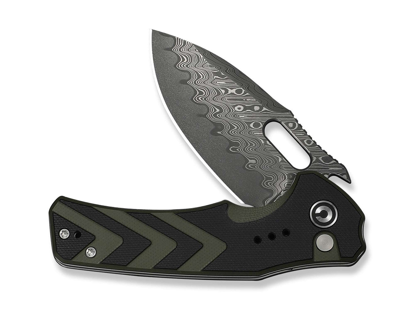 CIVIVI Vexron Damascus Milled Black & Green G10