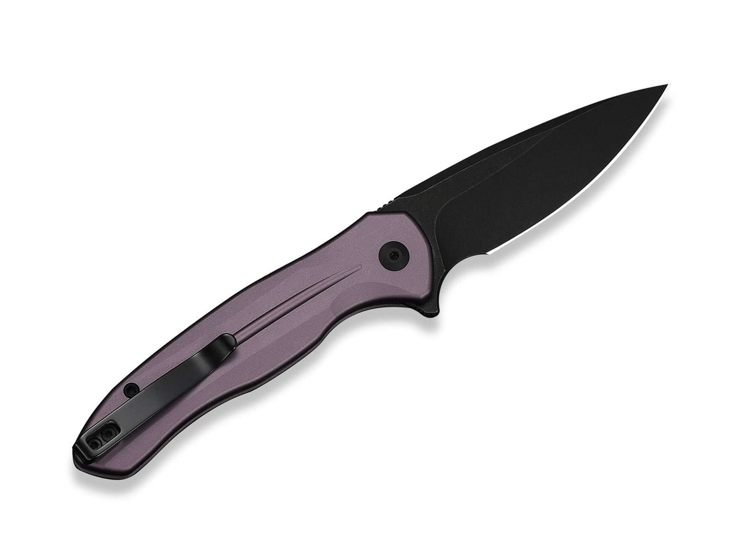 CIVIVI Button Lock Kitefin 14C28N Purple Aluminum Black Stonewash