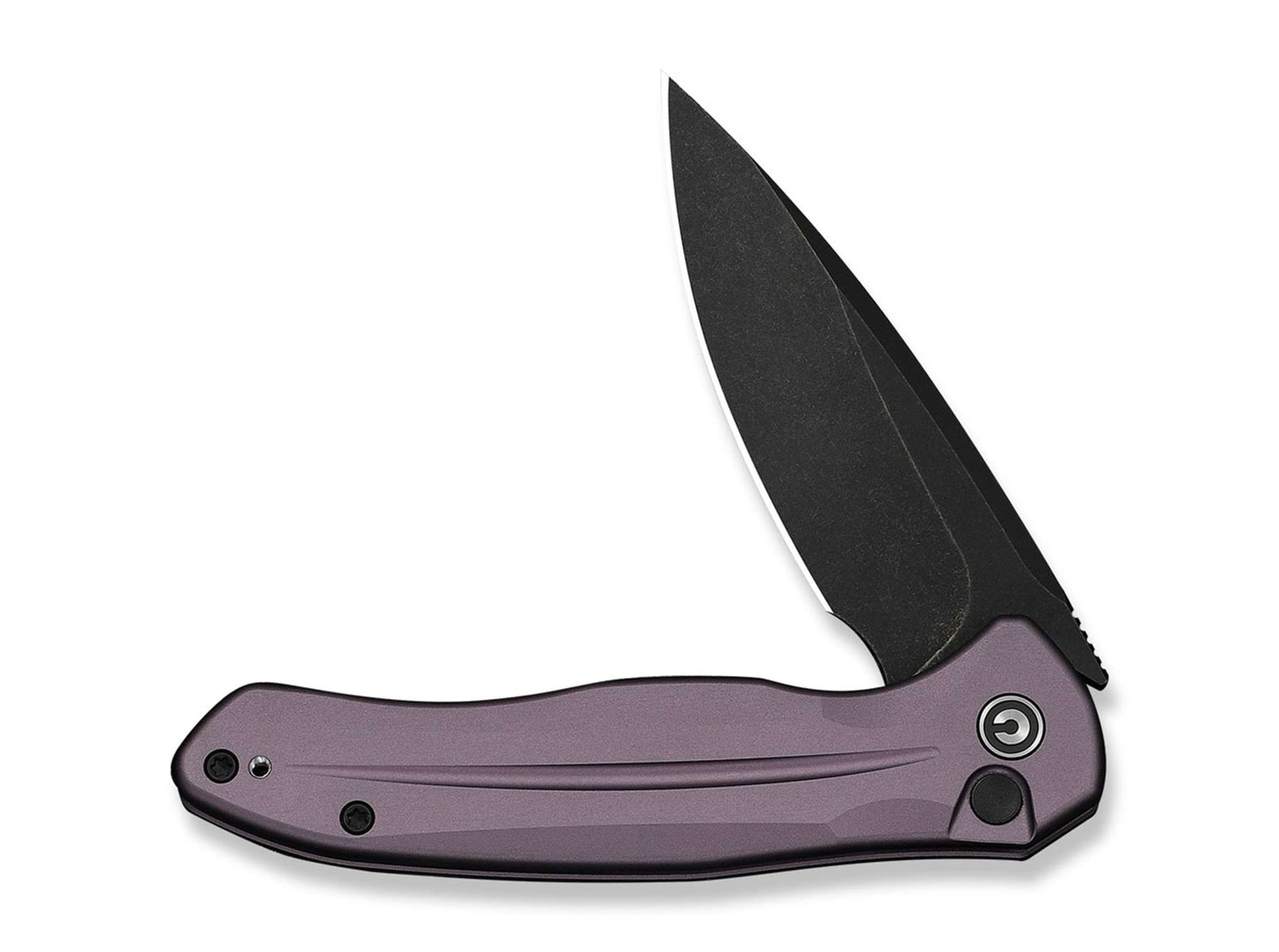 CIVIVI Button Lock Kitefin 14C28N Purple Aluminum Black Stonewash