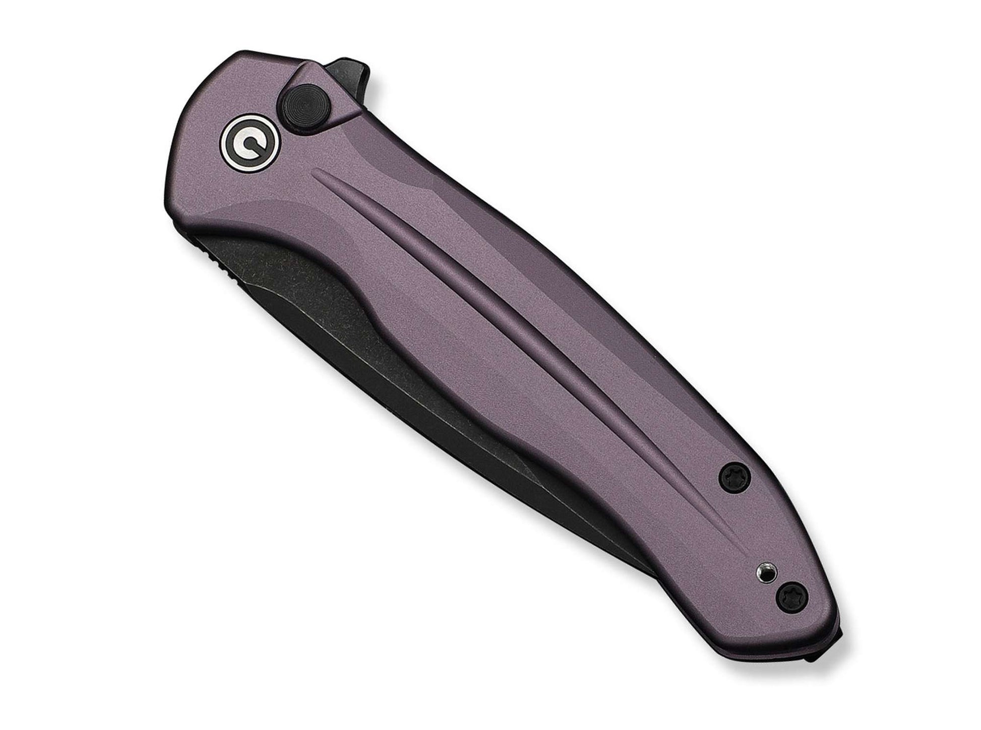 CIVIVI Button Lock Kitefin 14C28N Purple Aluminum Black Stonewash