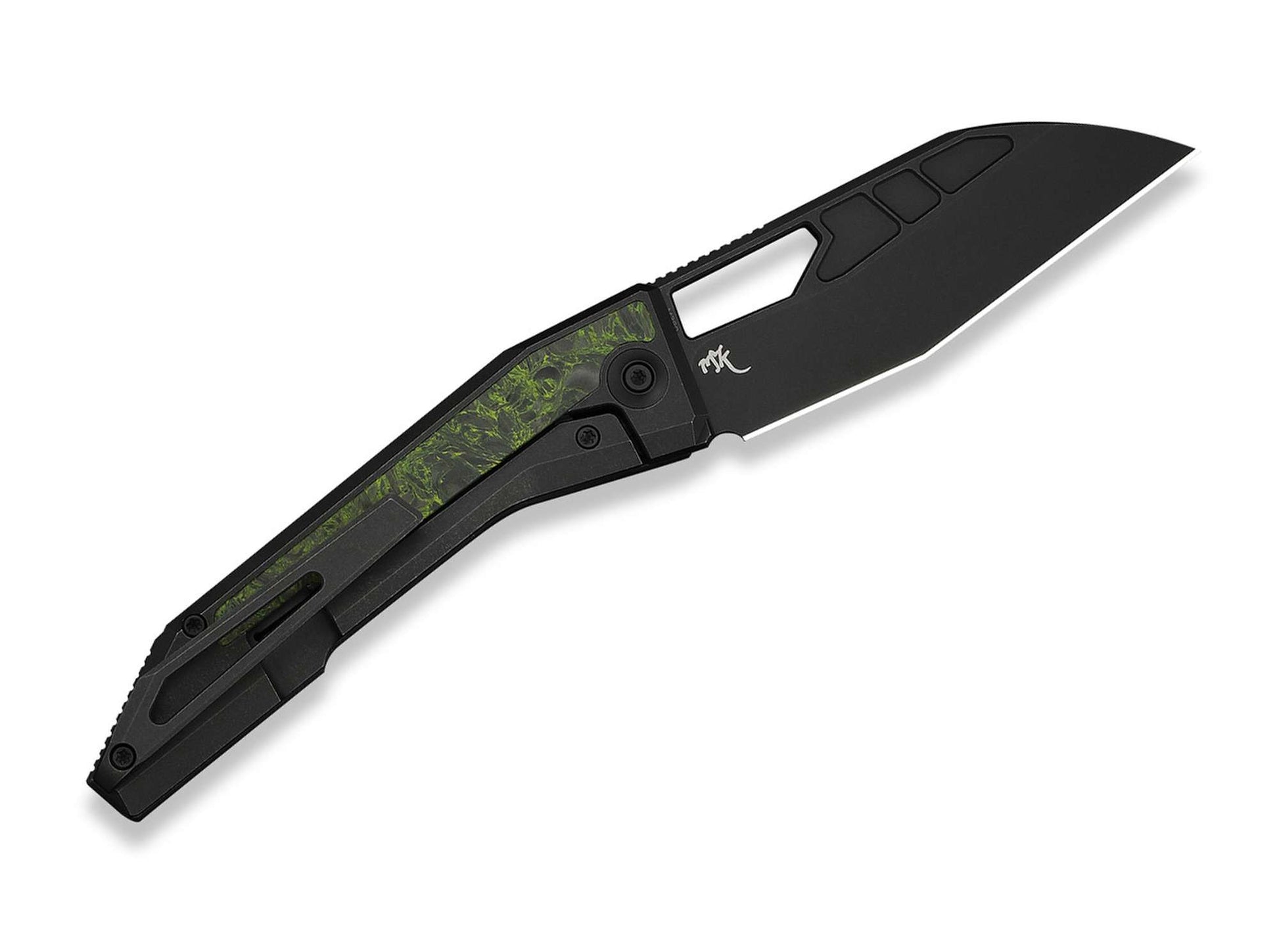WE Knife Inceptus M390 Black Ti Green & Black CF